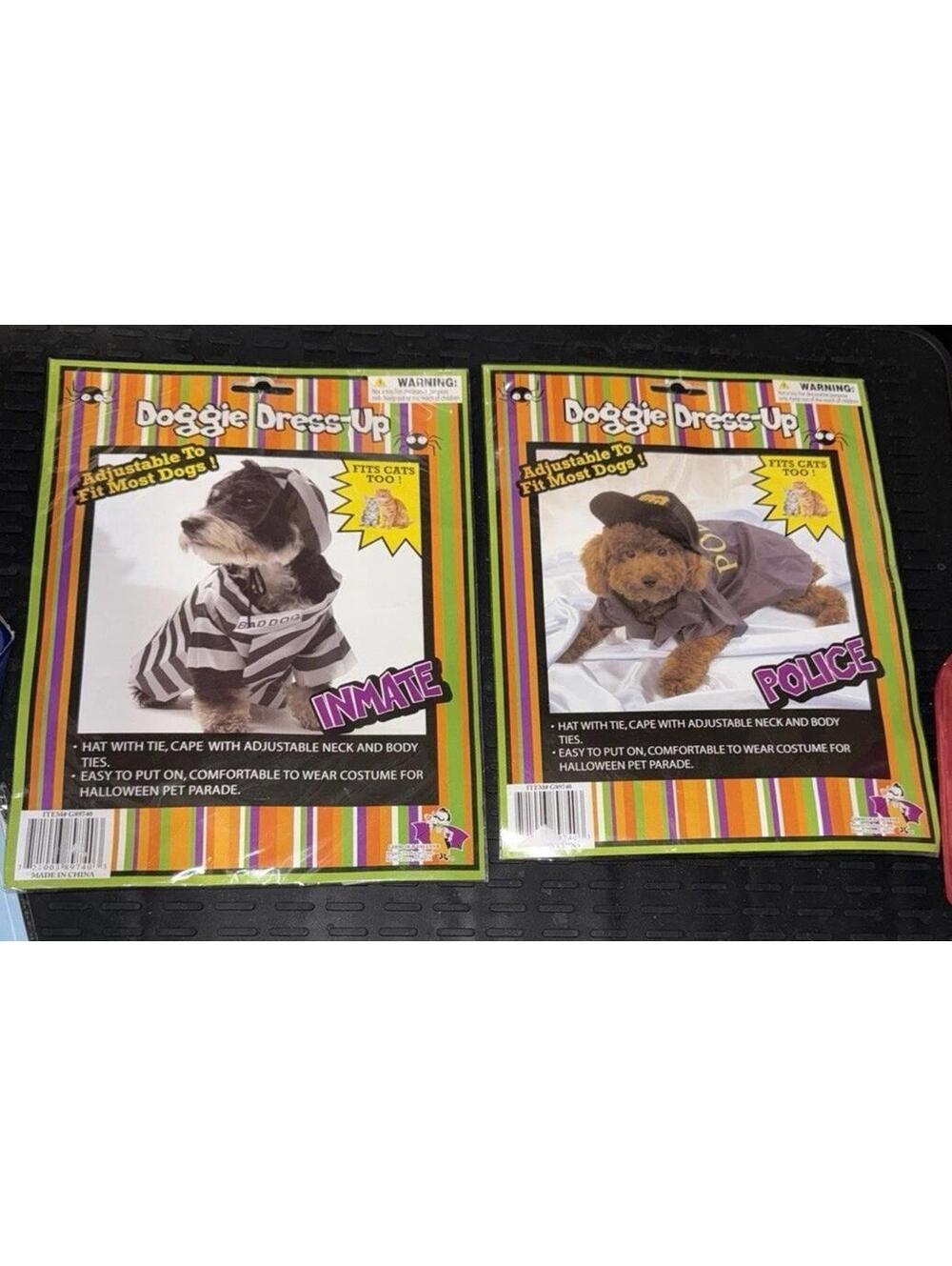 Dog costumes Dress Up Police Inmate Small to Medium Dogs NEW Set halloween fun